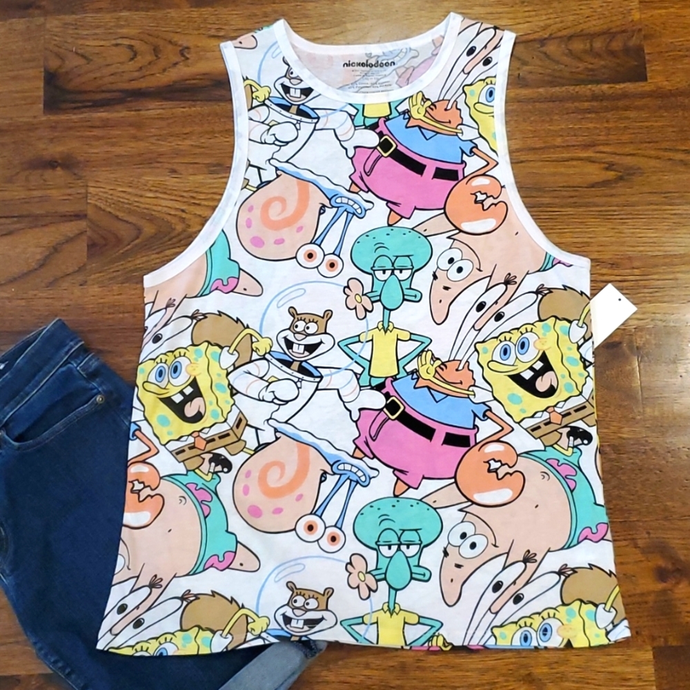 Womens Nickolodeon SpongeBob SquarePants graphic top size M